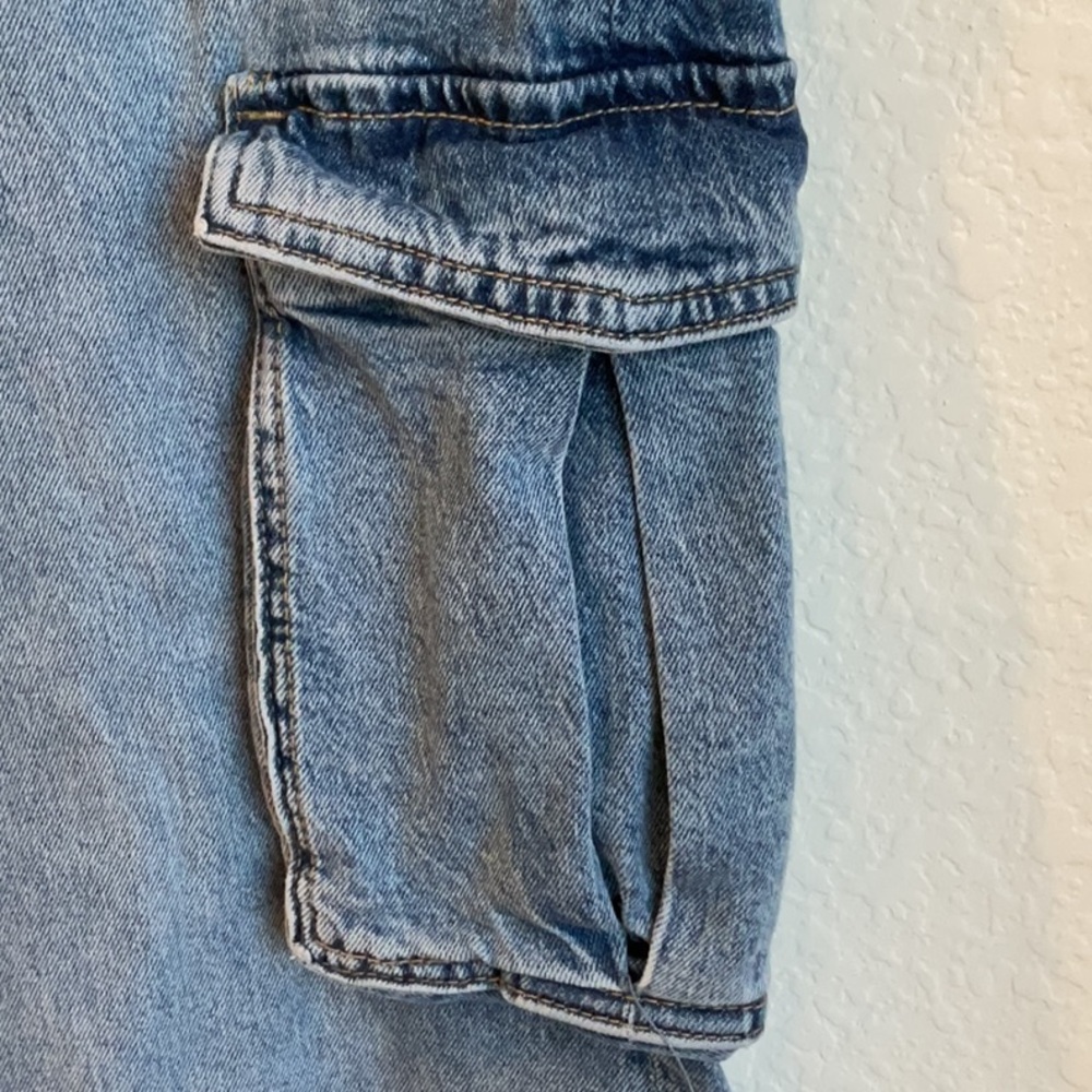 ON 34TH Wide-Leg Cargo Blue Jeans Size 4 - Picture 6 of 11